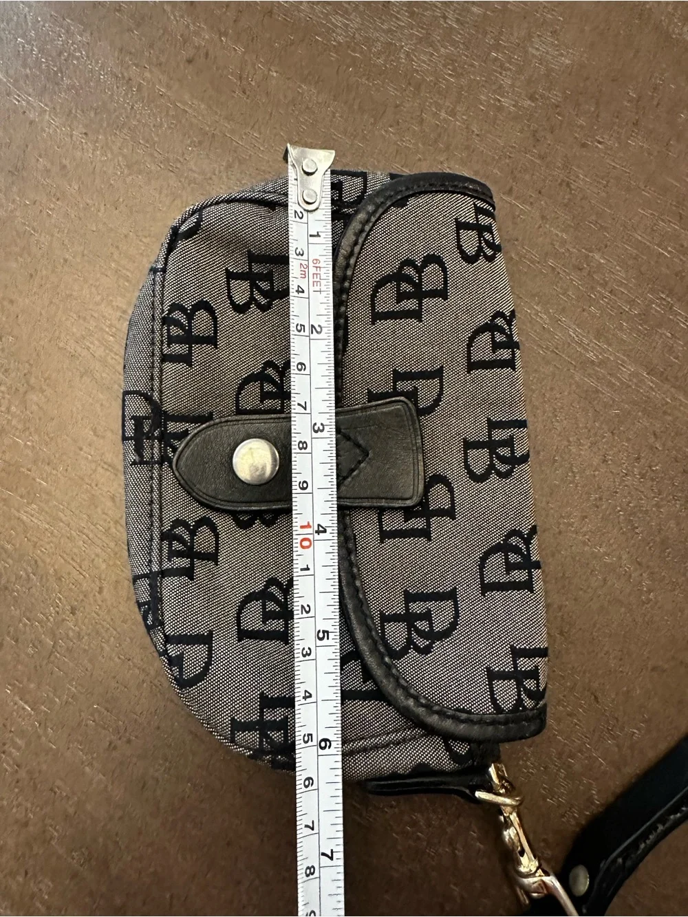 Dooney & Bourke Gray and Black Monogram Wristlet